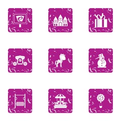 Poster - Serenity icons set. Grunge set of 9 serenity vector icons for web isolated on white background