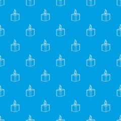 Sticker - Square candle pattern vector seamless blue repeat for any use