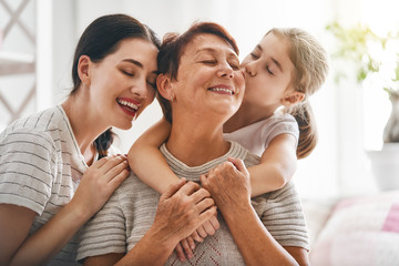 girl, her mother and grandmother