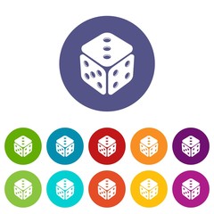 Poster - Cube casino icons color set vector for any web design on white background