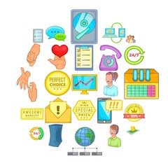 Poster - Client icons set. Cartoon set of 25 client vector icons for web isolated on white background