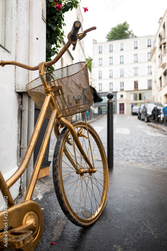 Fotografie, Obraz vélo paris circuler transport rue parisien parisienne or panier vivre capitale f
