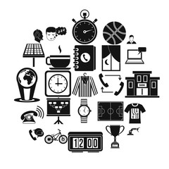 Poster - Timepiece icons set. Simple set of 25 timepiece vector icons for web isolated on white background