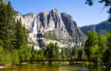 Yosemite Falls On A Beautiful Spring Day