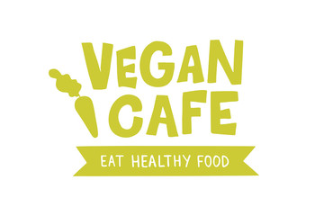 Wall Mural - Vegan Cafe handdrawn lettering