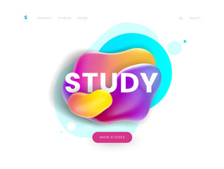 Wall Mural - Landing page template, can be used for education, study, courses and learning website
