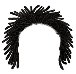 Wall Mural - trendy african long  hair dreadlocks . 
realistic  3d . fashion beauty style .