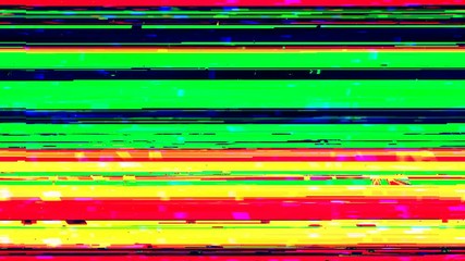Poster - Dynamic glich video, bad tv signal of color display, 3d rendering computer generated background