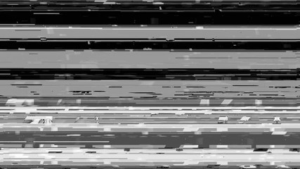 Poster - Dynamic glich video, bad tv signal of color display, 3d rendering computer generated background