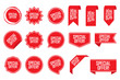 Special offer tag set in red. Vector illustration