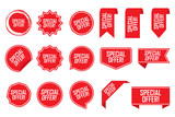 Fototapeta  - Special offer tag set in red. Vector illustration