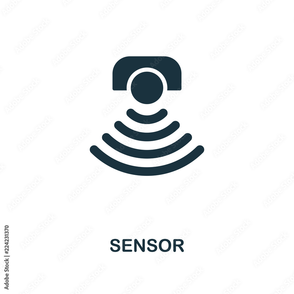 เวกเตอร์ Stock Sensor icon. Monochrome style design from machine ...
