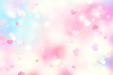 Valentine Soft Blurred Hearts Background.
