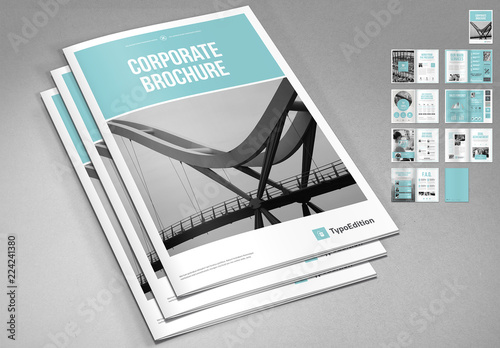 Corporate Brochure Layout with Blue Accents. Køb denne ...