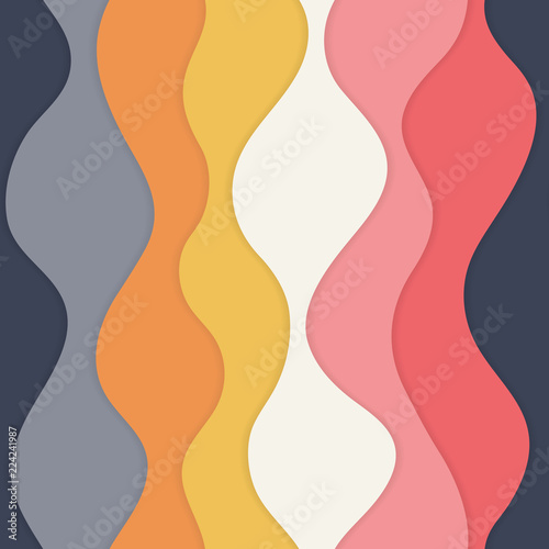 Seamless Pattern With Colorful Abstract Waves Curve Shapes With