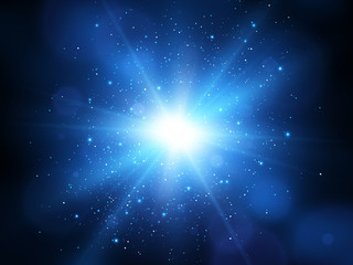 Blue explosion background with rays. Vector absrtact illustration EPS10