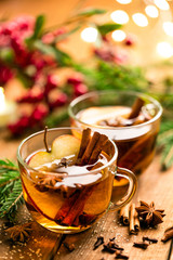 Wall Mural - Mulled cider with cinnamon, cloves and anise. Traditional Christmas drink