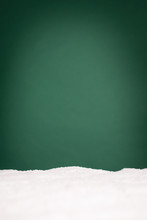 Christmas Snow With Green Background - Room For Text