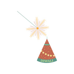 Poster - Abstract dewali design with Bengal lights on white background