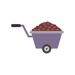 Poster - trolley with earth colored icon. Element of colored construction sign for mobile concept and web apps. Color trolley with earth icon can be used for web and mobile
