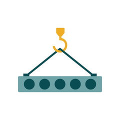 Poster - crane hook with concrete colored icon. Element of colored construction sign for mobile concept and web apps. Color crane hook with concrete icon can be used for web and mobile