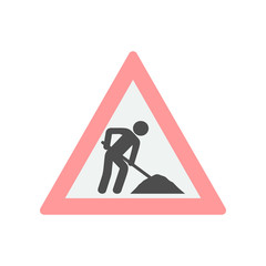 Poster - road sign repair colored icon. Element of colored construction sign for mobile concept and web apps. Color road sign repair icon can be used for web and mobile