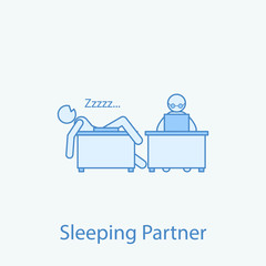 sleeping colleague 2 colored line icon. Simple colored element illustration. Outline symbol design from colleague and business partners set