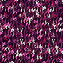 Aufkleber - Purple colored abstract surface pattern. Computer generated composition. 3d rendering