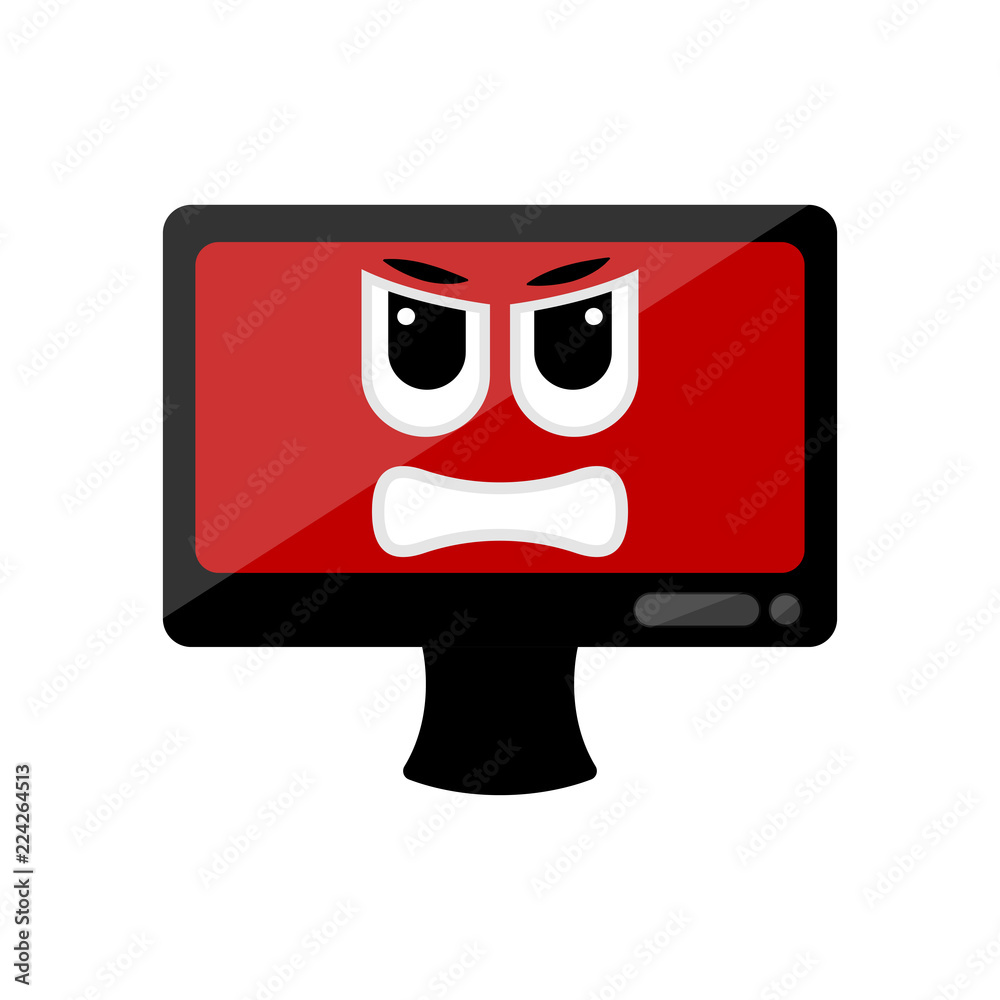 Isolated angry computer screen emote Stock Vector | Adobe Stock