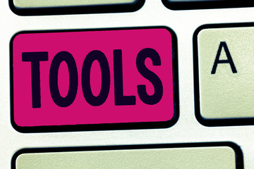 Poster - Handwriting text Tools. Concept meaning device implement like held and used carry out particular function.
