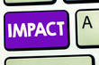 © Artur - Handwriting text writing Impact. Concept meaning action of one object coming forcibly into contact with another.
