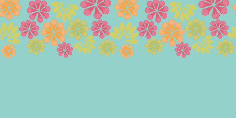 Vector blue floral ice cream border carnival seamless pattern background. Suitable for fabrics, wallpapers, gift wrappers, scrapbook projects