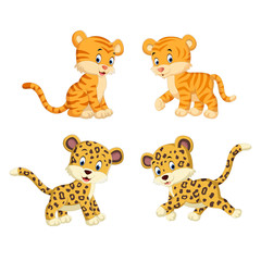 Sticker - the collection of the tiger and leopard
