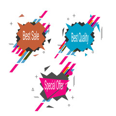 set of abstract star burst geometric sale banner or background vector