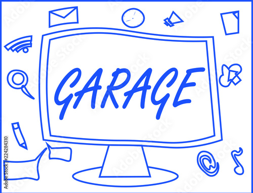 Handwriting Text Writing Garage Concept Meaning Building For