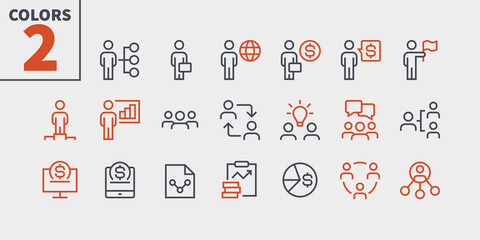 Poster - business ui pixel perfect well-crafted vector thin line icons 48x48 ready for 24x24 grid for web gra