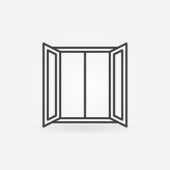 Wall Mural - Open window icon in outline style. Vector concept symbol