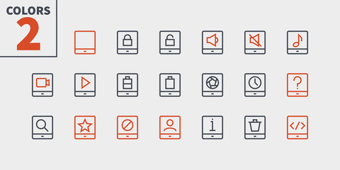 Poster - Tablet UI Pixel Perfect Well-crafted Vector Thin Line Icons 48x48 Ready for 24x24 Grid for Web Graphics and Apps with Editable Stroke. Simple Minimal Pictogram Part 1-3