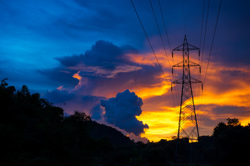 Wall Mural - high voltage transmission towers