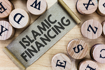 Poster - Text sign showing Islamic Financing. Conceptual photo Banking activity and investment that complies with sharia.