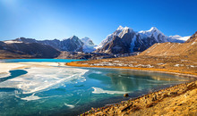Himalayan Gurudongmar Lake At North Sikkim India Located At An Altitude Of 17840 Feet.