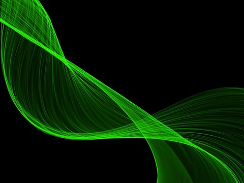      Abstract Soft Color Green Wave Background 