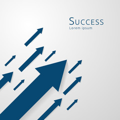 Poster - business arrows concept to success. growth chart up increase profit sales. Finance money stretching rising up. background vector illustration