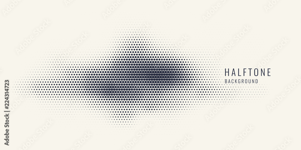 Monochrome printing raster, abstract vector halftone background. Black and white texture of dots. - obrazy, fototapety, plakaty 