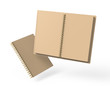 Open blank cardboard notebook