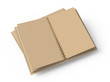 Open blank cardboard notebook
