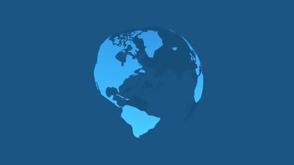 Wall Mural - abstract blue earth globe icon animation