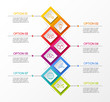 © Karolina Madej - Layout of rhombus infographic with business icons. Vector.