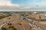 Fototapeta Dziecięca - High view point cityscape of Accra, Ghana. Traffic jam on the Tetteh 