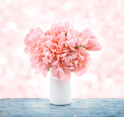 Poster - Bouquet of peonies flowers